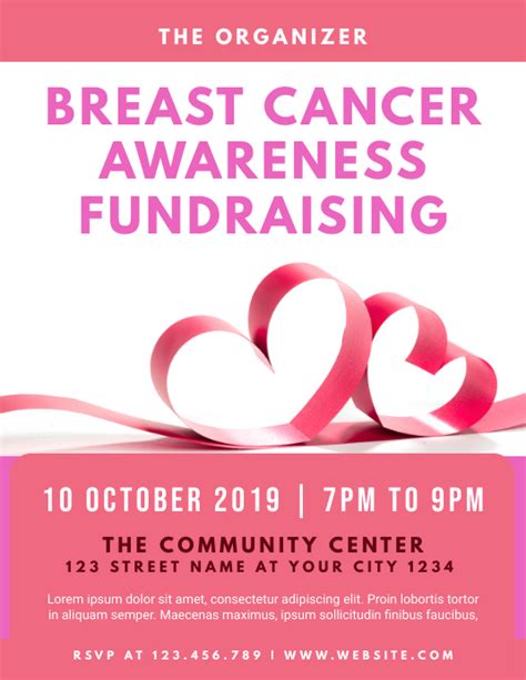 breast cancer fundraiser flyer template